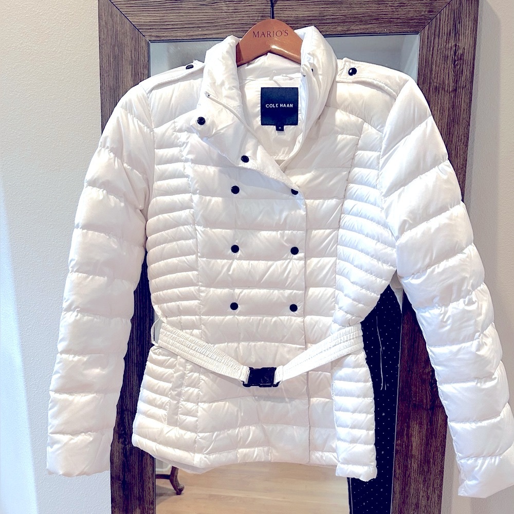 Cole Haan Women's White Puffer Jacket- Like new . Worn several times .